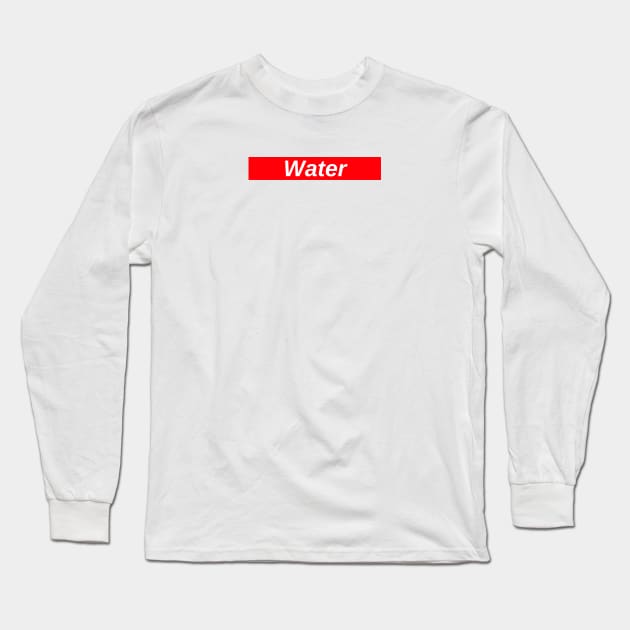 Water // Red Box Logo Long Sleeve T-Shirt by FlexxxApparel